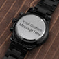 Personalisierte Schwarze Chronographenuhr Geschenkidee für Mann