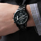 Personalisierte Schwarze Chronographenuhr Geschenkidee für Mann