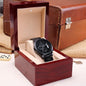 Personalisierte Schwarze Chronographenuhr Geschenkidee für Mann