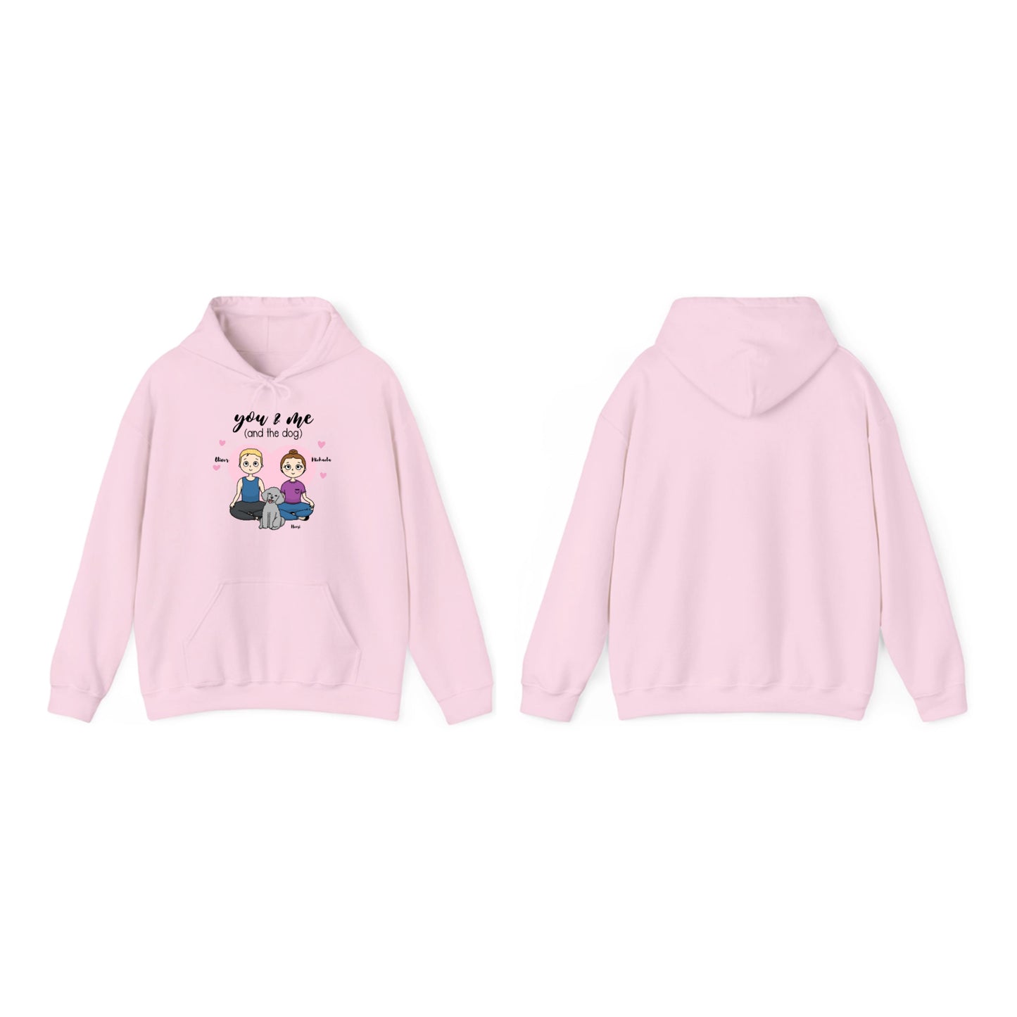 Personalisierbarer Unisex Partner Hoodie – „You, Me and the Dog“ | Kuschelig & Stilvoll Partnerhoodie