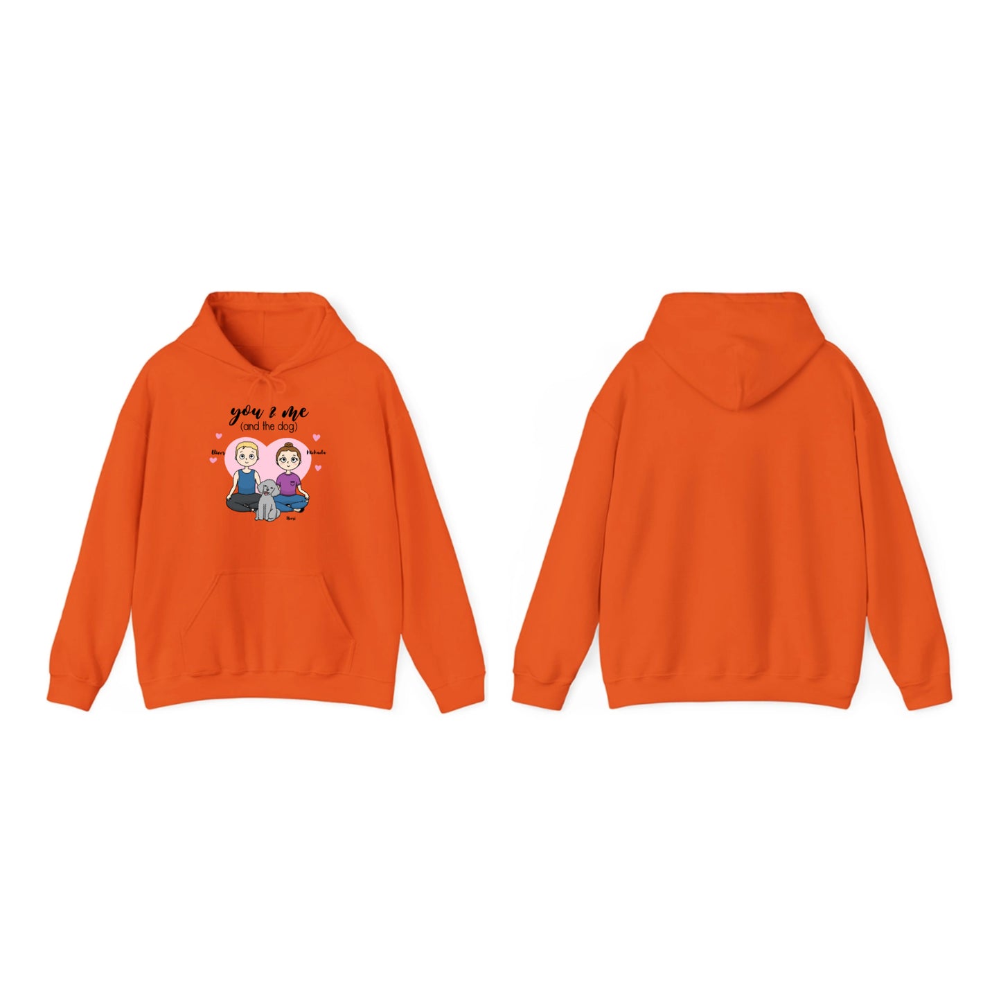 Personalisierbarer Unisex Partner Hoodie – „You, Me and the Dog“ | Kuschelig & Stilvoll Partnerhoodie
