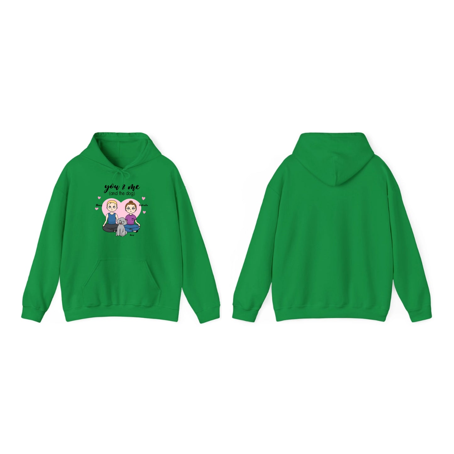 Personalisierbarer Unisex Partner Hoodie – „You, Me and the Dog“ | Kuschelig & Stilvoll Partnerhoodie
