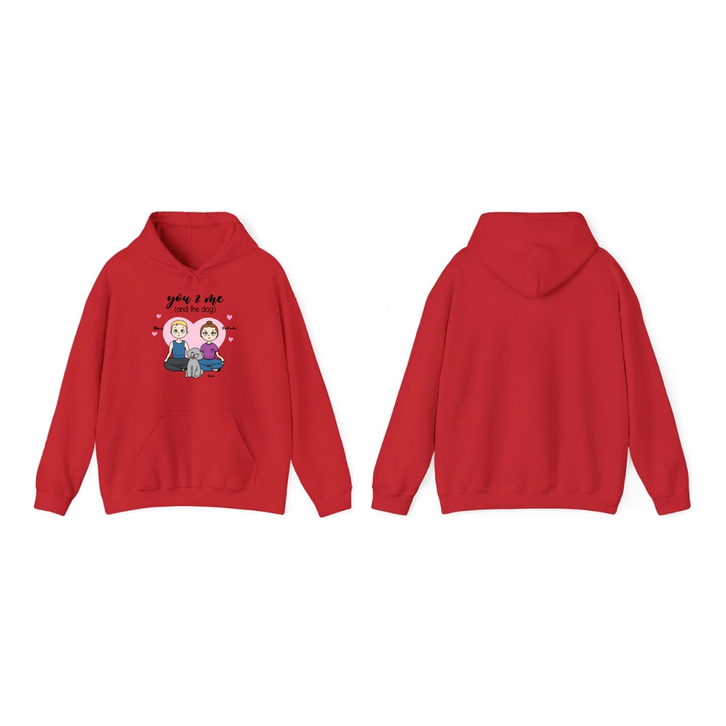 Personalisierbarer Unisex Partner Hoodie – „You, Me and the Dog“ | Kuschelig & Stilvoll Partnerhoodie