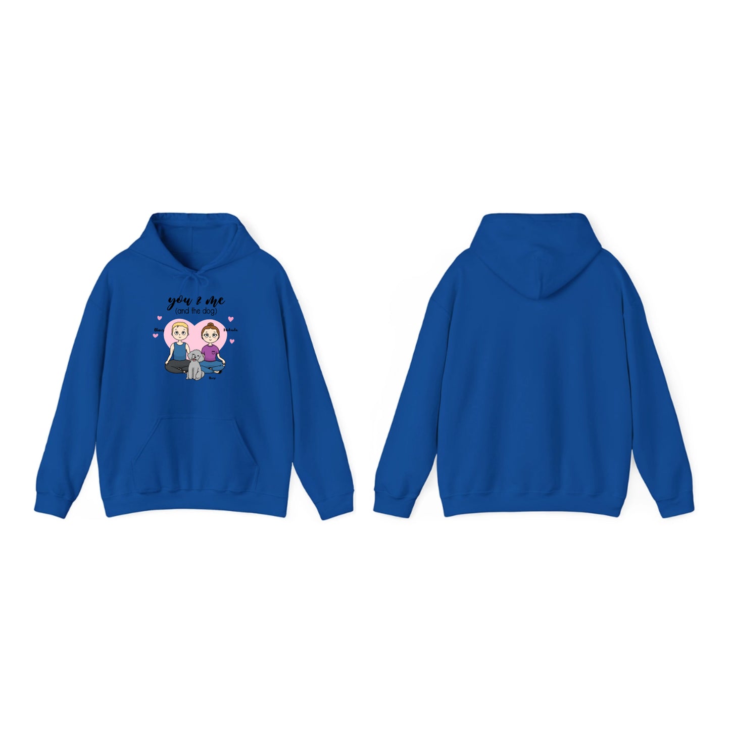 Personalisierbarer Unisex Partner Hoodie – „You, Me and the Dog“ | Kuschelig & Stilvoll Partnerhoodie